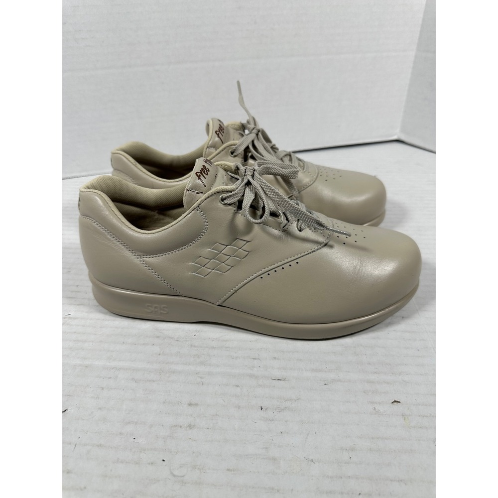 SAS Free Time Womens 10 WW Bone Leather Walking Shoes Sneakers Made in USA